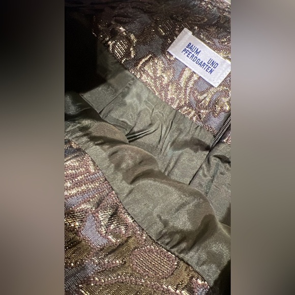 NWOT BAUM UND PFERDGARTEN Gold and Brown Brocade Midi Skirt|SIZE EU34 - Picture 6 of 7